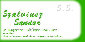 szalviusz sandor business card